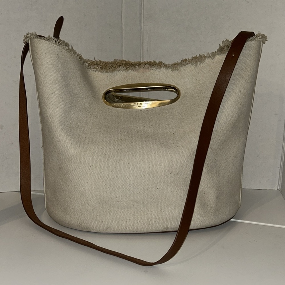 RAG & BONE Belize Fray Canvas Tote bag crossbody